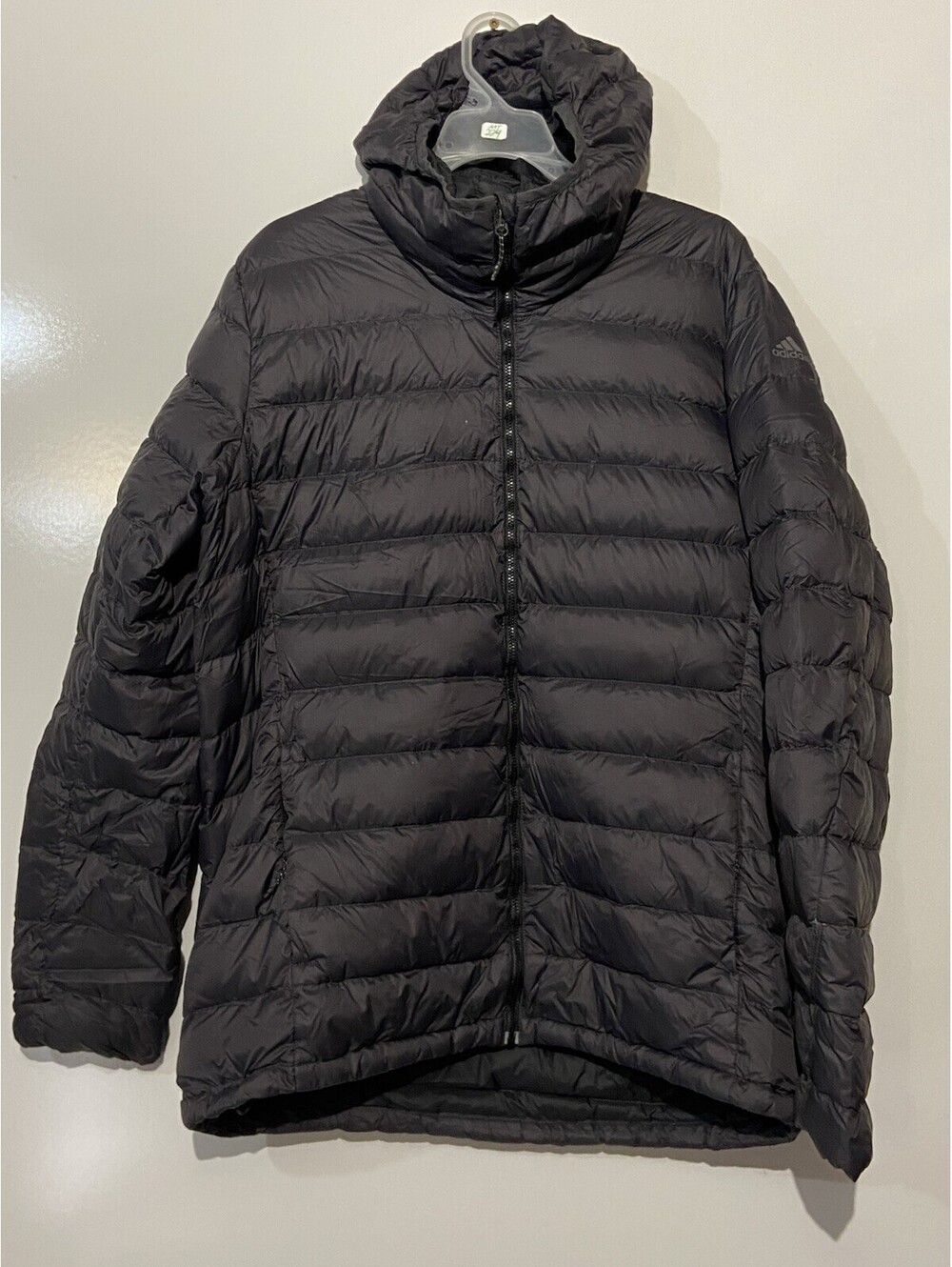 Mens ADIDAS Black Light Down Hooded Jacket Sz L